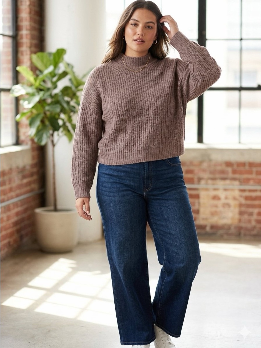 Old Navy SoSoft Cropped Mock-Neck Sweater XL